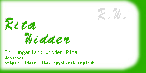 rita widder business card